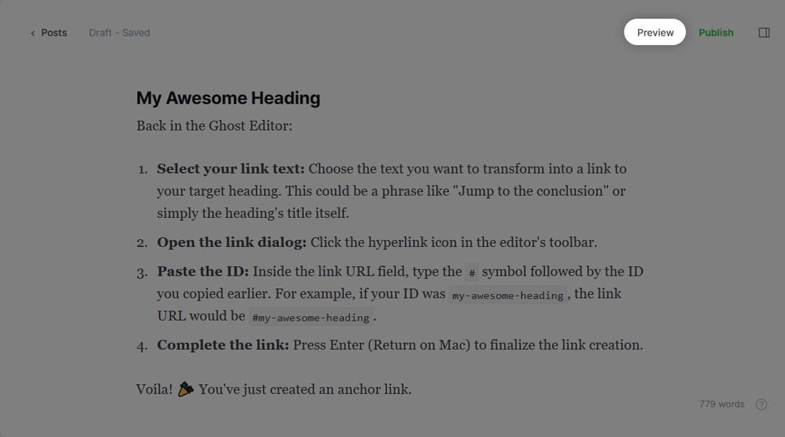 Ghost CMS Internal Linking: The Ultimate Guide to Anchor Links