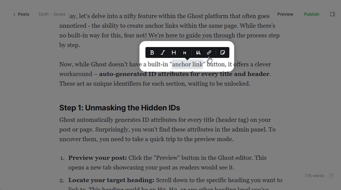Ghost CMS Internal Linking: The Ultimate Guide to Anchor Links