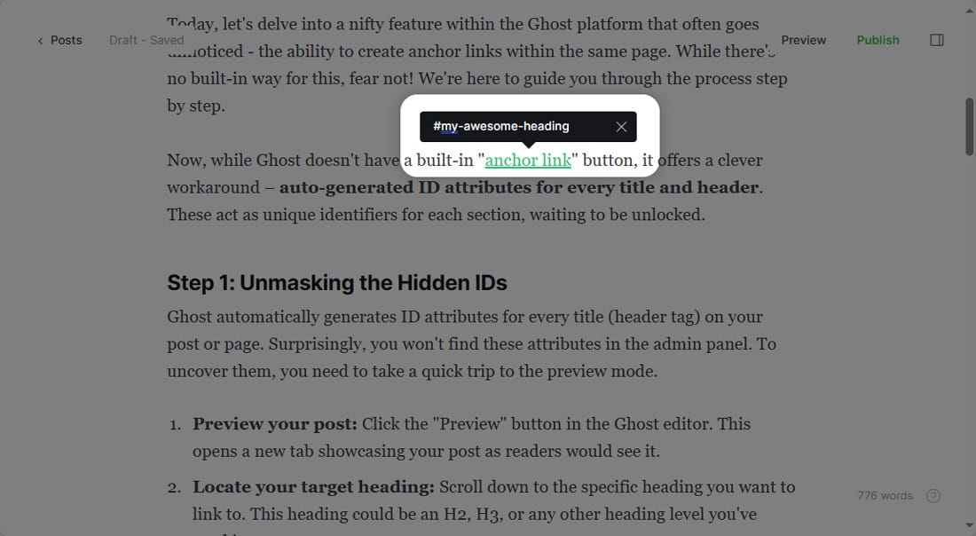 Ghost CMS Internal Linking: The Ultimate Guide to Anchor Links
