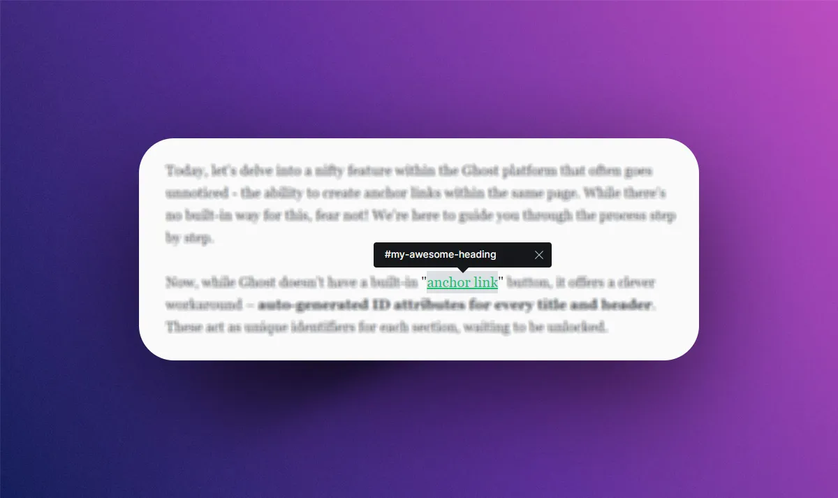Ghost CMS Internal Linking: The Ultimate Guide to Anchor Links